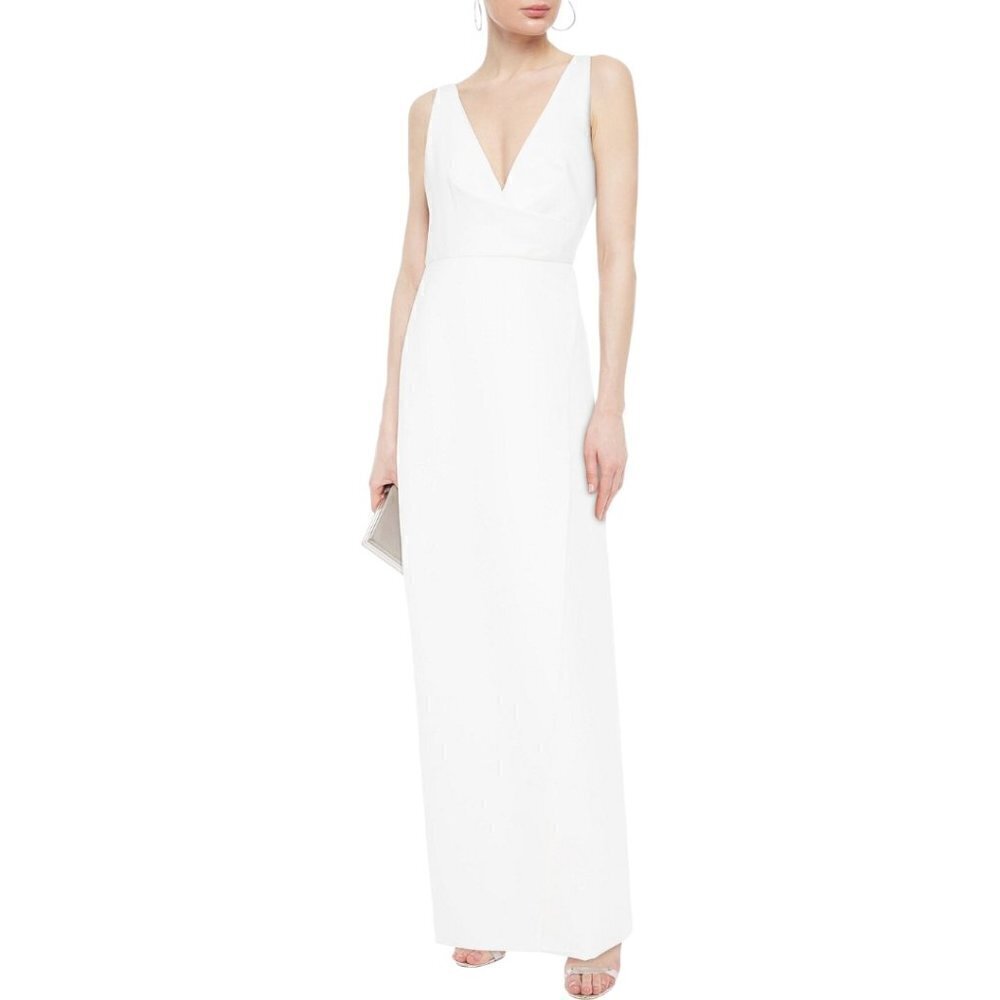 Jay Godfrey Kingston V-neck Wrap Gown, Size 8, White, NWT